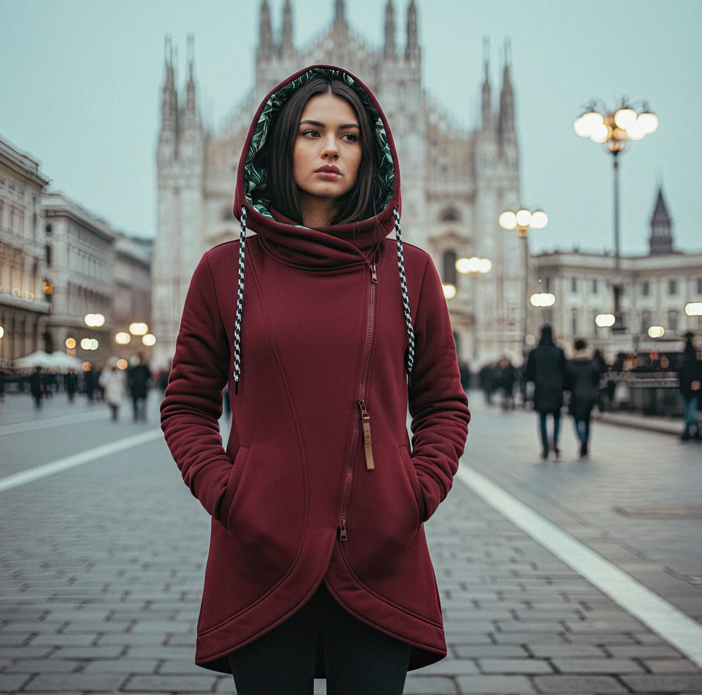Elena™ | Cappotto invernale lungo asimmetrico