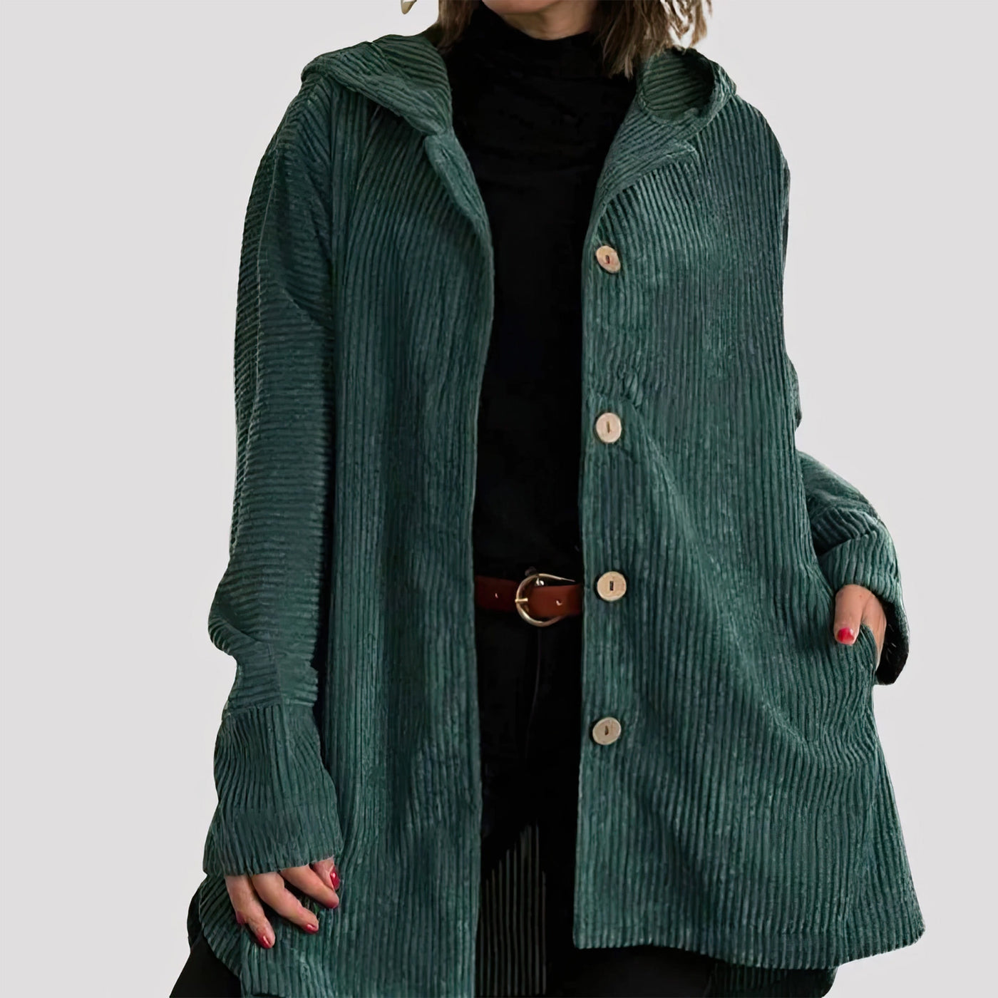 Valentina™ | Mantello in velluto con cappuccio