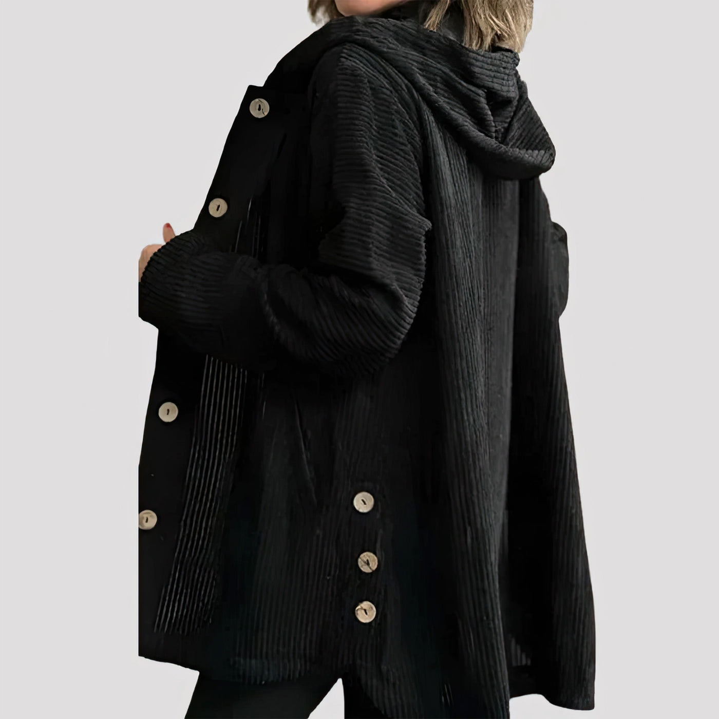 Valentina™ | Mantello in velluto con cappuccio