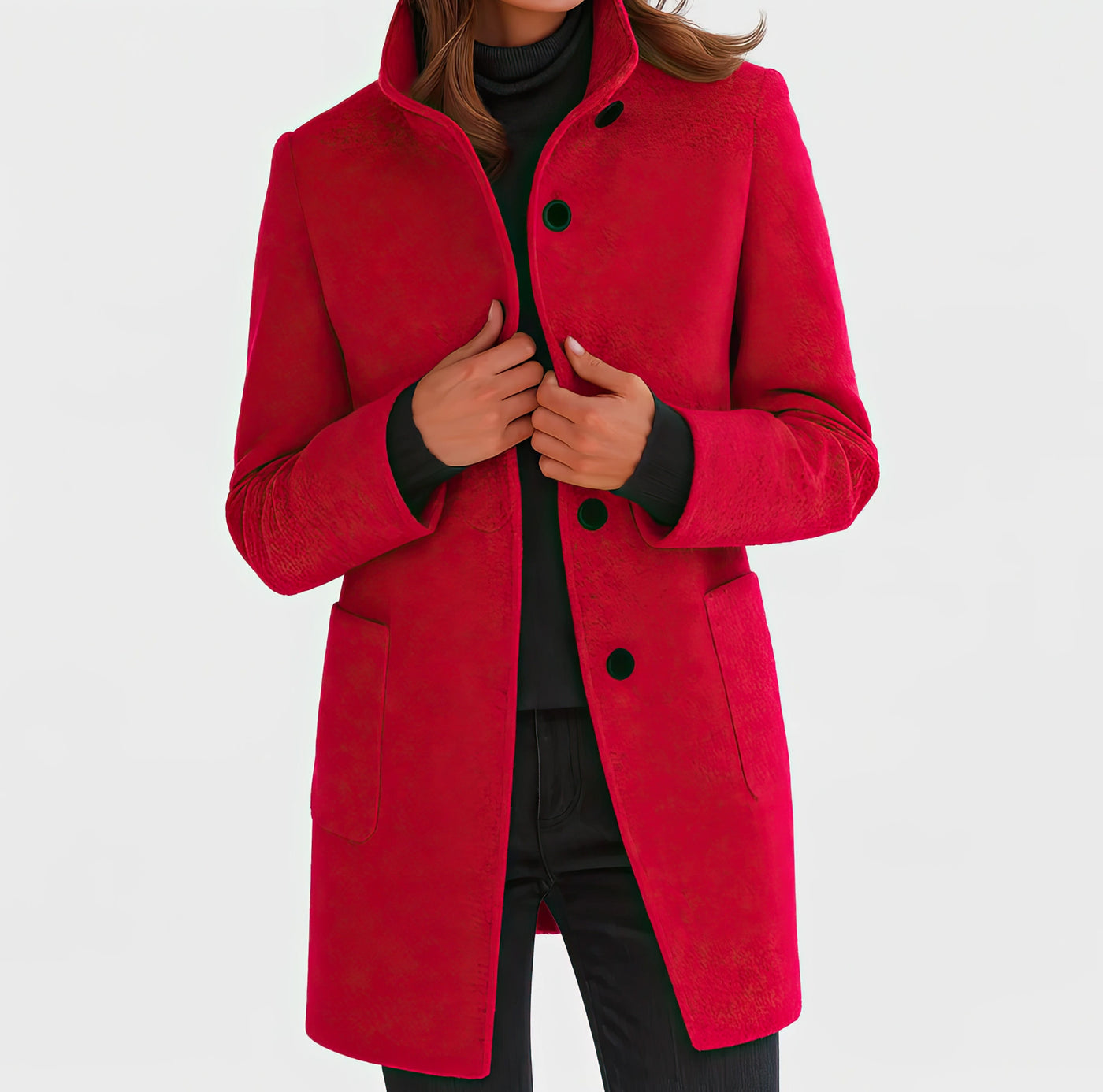 Alessia™ | Cappotto da donna con colletto alto